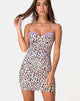 Imagen del vestido Lesty de satén animal con encaje lila