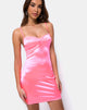 Imagen de Leta Bodycon Dress in Satin Fluro Pink