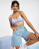 Imagen de Motel X Barbara Kristoffersen Lian Crop Top de punto Jagged Swirl Lavanda y menta