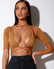 Imagen de Liena Crop Top en canalé Dark Tan