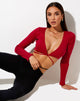 Imagen de Lieneva Crop Top en Rib Racing Rojo