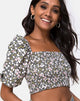 Imagen de Lilian Crop Top en Floral Campo Oliva