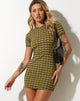 imagen de Lilith Mini Dress in Chevron Greena