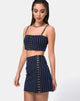 Imagen de Lilu A Line Skirt in Navy Pinstripe