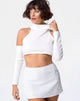 Imagen de Loaiza Cold Shouder Top in Mini Rib Blanco