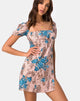 Imagen de Lonma Mini Vestido en Crema Azul Flor de Selva