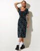 imagen de Lorani Midi Dress in Butterfly Vine Flock Blue