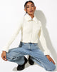Imagen de Loria Fur Cardigan en marfil