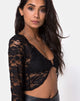 Imagen de Lorya Crop Top de encaje Negro