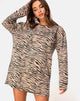 Imagen de Lotsun Jumper Dress in 90s Zebra Taupe