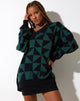 Imagen de Lulees Jumper in Large Geo Negro y Verde