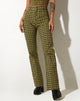 imagen de Zoven Flare Trouser in Chevron Green