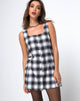 Imagen de Madison Pinafore Dress in Plaid Black and White