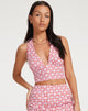 imagen de Nanda Crop Top en Apple Check Blush Red