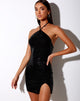 Imagen de Malida Mini Dress in Drape Sequin Negro