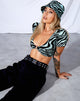 Imagen de Malz Crop Top en Wavey Zebra Menta