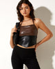 Imagen de Manipa Crop Top en PU Chocolate amargo