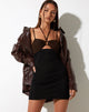 Imagen de MOTEL X IRIS Isma Mini Vestido de Malla Negro y Marrón