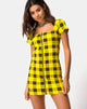 Imagen de Maretha Vestido de invierno a cuadros amarillo