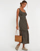 imagen de Marisol Maxi Dress in Ditsy Floral Bronze