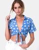 Imagen de Marleigh crop Top en Daisy Stamp Azul cielo