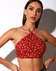 Imagen de Maudy Crop Top en Falling For You Floral Rojo