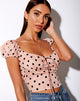 Imagen de Mazu Crop Top en New Polka Nude Negro