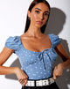 Imagen de Mazu Crop Top en Skater Polka Azul
