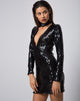 Imagen de Meli Vestido y Gargantilla de Lentejuelas Negro Iridiscente
