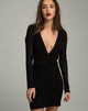 Imagen de Meli Plunge Dress in Flock Star Lace Negro