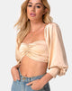 Imagen de Mirae Crop Top en satén dorado