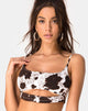 Imagen de Misda Crop Top en piel de vaca marrón y blanco