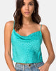 Imagen de Mordes Top de satén Ditsy Rose Azul