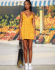 imagen de MOTEL X BARBARA Senor Mini Vestido en Hibiscus Zebra Naranja