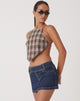 Imagen de Motel X Olivia Neill Wibi Top in Check Tan Brown