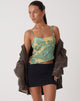 Imagen de MOTEL X OLIVIA NEILL Asteria Crop Top en Collage Floral Verde Sombra