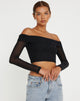 imagen de Nagini Bardot Crop Top en Negro