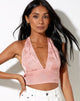 Imagen de Nanda Crop Top en Satén Rosa Coral Blush