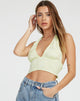 imagen de Nanda Crop Top en satén rosa pistacho