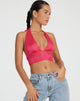 imagen de Nanda Crop Top en Satén Cebra Rosa Caliente