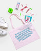 Image of Tote Bag en Rosa Suave con Texto Niña Leche Almendra X Top Niña