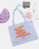 Image of Bolso Tote en Azul Suave con Texto Sobredepósito X Arriba Niña