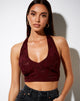 Imagen de Naya Crop Top en satén Rosa Borgoña