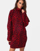 Imagen de Neivie Jumper Dress in Animal Knit Red
