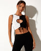 Imagen de Nida Crop Top en Crepe Blanco y Negro