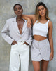 Imagen de Nolya Blazer a rayas gris plateado