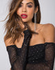 Imagen de Nomi Off The Shoulder Bodice in Net Crystal Negro