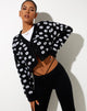 Imagen de Olina Cropped Cardi de punto Negro Margarita Blanco