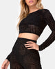 Imagen de Boro Crop Top en Croc Flock Negro