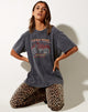 Imagen de Oversize Basic Tee in Black Wash Motorcycles